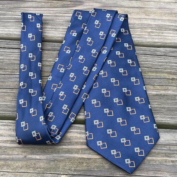 Nautica Men Tie Blue 100% Silk Neck Tie Classic Le - Picture 4 of 10
